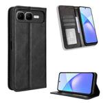 For Infinix Smart 10 Plus 4G Magnetic Buckle Retro Texture Leather Phone Case(Black)