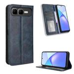 For Infinix Smart 10 Plus 4G Magnetic Buckle Retro Texture Leather Phone Case(Blue)
