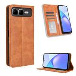 For Infinix Smart 10 Plus 4G Magnetic Buckle Retro Texture Leather Phone Case(Brown)