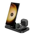 WA30 3 in 1 Magnetic Watch Wireless Charging Station with Dual Type-C Ports(Black)