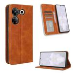 For Tecno Camon 20 Pro 5G Magnetic Buckle Retro Texture Leather Phone Case(Brown)