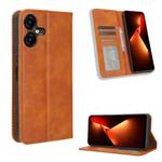 For Tecno Pova Neo 3 Magnetic Buckle Retro Texture Leather Phone Case(Brown)