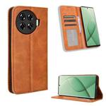 For Tecno Spark 20 Pro+ 4G Magnetic Buckle Retro Texture Leather Phone Case(Brown)