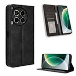 For Tecno Camon 30 5G / 4G Magnetic Buckle Retro Texture Leather Phone Case(Black)