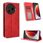 For Tecno Camon 30 Pro 5G Magnetic Buckle Retro Texture Leather Phone Case(Red)