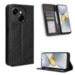 For Tecno Spark Go 1 / Pop 9 / Spark Go 2025 Magnetic Buckle Retro Texture Leather Phone Case(Black)