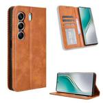 For Tecno Camon 40 4G Magnetic Buckle Retro Texture Leather Phone Case(Brown)