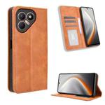 For Tecno Pova 7 4G Magnetic Buckle Retro Texture Leather Phone Case(Brown)