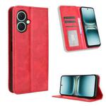 For Tecno Spark Go 2 4G Magnetic Buckle Retro Texture Leather Phone Case(Red)