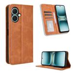 For Tecno Spark Go 2 4G Magnetic Buckle Retro Texture Leather Phone Case(Brown)