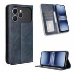 For Tecno Spark 40 4G Magnetic Buckle Retro Texture Leather Phone Case(Blue)