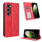 For Tecno Spark 40 Pro 4G Magnetic Buckle Retro Texture Leather Phone Case(Red)