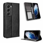 For Tecno Spark 40 Pro+ 4G Magnetic Buckle Retro Texture Leather Phone Case(Black)