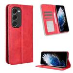 For Tecno Spark 40 Pro+ 4G Magnetic Buckle Retro Texture Leather Phone Case(Red)