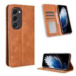 For Tecno Spark 40 Pro+ 4G Magnetic Buckle Retro Texture Leather Phone Case(Brown)