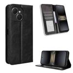 For Tecno Spark 40C Magnetic Buckle Retro Texture Leather Phone Case(Black)