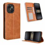 For Tecno Spark 40C Magnetic Buckle Retro Texture Leather Phone Case(Brown)