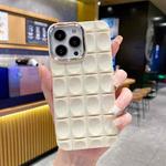 For iPhone 14 Groove Pattern Electroplating TPU Phone Case(White)