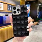 For iPhone 14 Plus Groove Pattern Electroplating TPU Phone Case(Black)