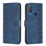 For vivo Y11 / Y15 / Y12 / Y17 Plaid Embossed Leather Phone Case(Blue)