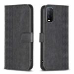 For vivo Y20 Plaid Embossed Leather Phone Case(Black)