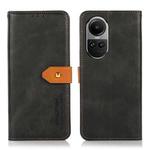 For OPPO Reno10 / Reno10 Pro Global KHAZNEH Dual-color Cowhide Texture Flip Leather Phone Case(Black)