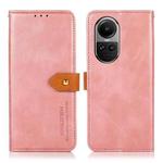 For OPPO Reno10 / Reno10 Pro Global KHAZNEH Dual-color Cowhide Texture Flip Leather Phone Case(Rose Gold)