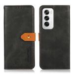 For OPPO Reno12 5G Global KHAZNEH Dual-color Cowhide Texture Flip Leather Phone Case(Black)