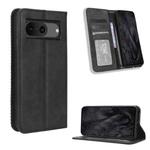 For Google Pixel 8 Magnetic Buckle Retro Texture Leather Phone Case(Black)