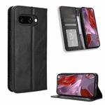 For Google Pixel 9a Magnetic Buckle Retro Texture Leather Phone Case(Black)