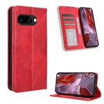 For Google Pixel 9a Magnetic Buckle Retro Texture Leather Phone Case(Red)