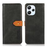 For Xiaomi Redmi 12 4G KHAZNEH Dual-color Cowhide Texture Flip Leather Phone Case(Black)