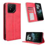 For ASUS ROG Phone 9 / 9 Pro Magnetic Buckle Retro Texture Leather Phone Case(Red)