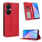 For Huawei Enjoy 60 Pro / nova 11i Magnetic Buckle Retro Texture Leather Phone Case(Red)