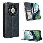 For Huawei Mate 60 Pro 5G Magnetic Buckle Retro Texture Leather Phone Case(Blue)