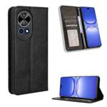 For Huawei nova 12 5G Magnetic Buckle Retro Texture Leather Phone Case(Black)