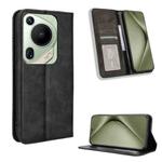 For Huawei Pura 70 Pro / 70 Pro+ Magnetic Buckle Retro Texture Leather Phone Case(Black)