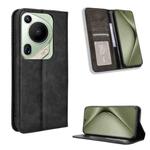 For Huawei Pura 70 Ultra Magnetic Buckle Retro Texture Leather Phone Case(Black)