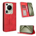 For Huawei Pura 70 Ultra Magnetic Buckle Retro Texture Leather Phone Case(Red)