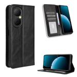 For Huawei Enjoy 80 4G Magnetic Buckle Retro Texture Leather Phone Case(Black)
