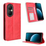For Huawei Enjoy 80 4G Magnetic Buckle Retro Texture Leather Phone Case(Red)