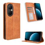 For Huawei Enjoy 80 4G Magnetic Buckle Retro Texture Leather Phone Case(Brown)