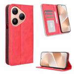 For Huawei Pura 80 5G Magnetic Buckle Retro Texture Leather Phone Case(Red)