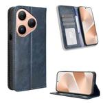 For Huawei Pura 80 5G Magnetic Buckle Retro Texture Leather Phone Case(Blue)