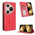 For Huawei Pura 80 Pro 5G / 80 Pro+ 5G Magnetic Buckle Retro Texture Leather Phone Case(Red)