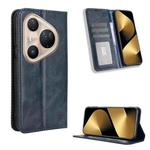 For Huawei Pura 80 Pro 5G / 80 Pro+ 5G Magnetic Buckle Retro Texture Leather Phone Case(Blue)