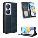 For Honor Play 50 Plus Magnetic Buckle Retro Texture Leather Phone Case(Blue)