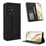 For Honor 200 Pro 5G Magnetic Buckle Retro Texture Leather Phone Case(Black)