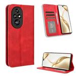 For Honor 200 Pro 5G Magnetic Buckle Retro Texture Leather Phone Case(Red)