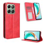 For Honor X6b 4G Magnetic Buckle Retro Texture Leather Phone Case(Red)